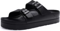 Goosecret platform sandals with arch support (black)