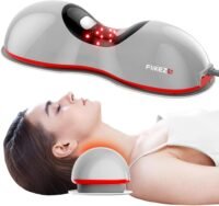 Heated neck stretcher with Red Light Therapy