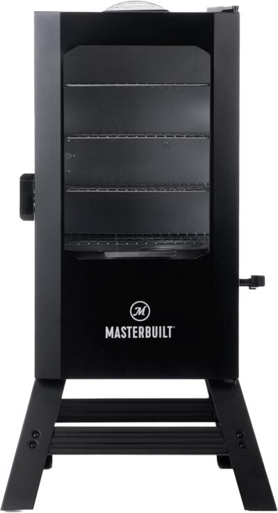 Masterbuilt digital electric vertical BBQ smoker, side wood chip loader