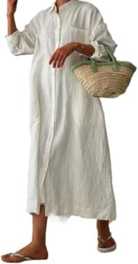 Maxi shirt dress button down