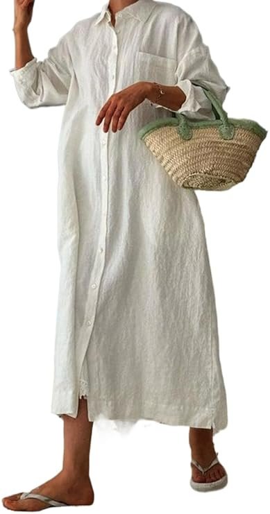 Maxi shirt dress button down