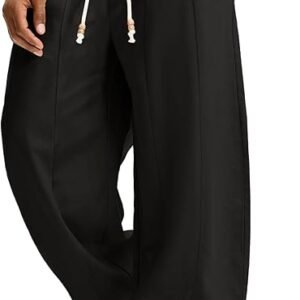Men's baggy cotton linen barrel pants