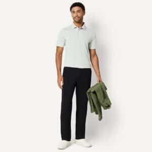 Men's moisture wicking golf polo shirt, slim fit, quick dry