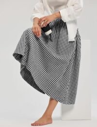 Midi skirt with elastic waist