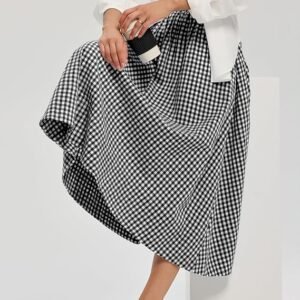 Midi skirt with elastic waist