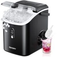 Nugget ice maker with handle, auto cleaning