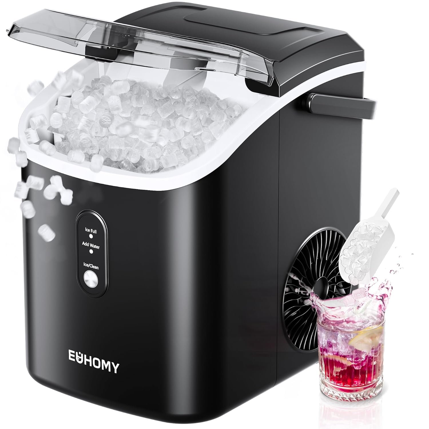 Nugget ice maker with handle, auto cleaning - Image 1