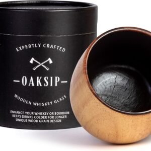 Oaksip The Original Charred Wooden Bourbon or Whiskey Drinking Glass