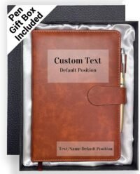 Personalized notebook with pen and gift box, leather