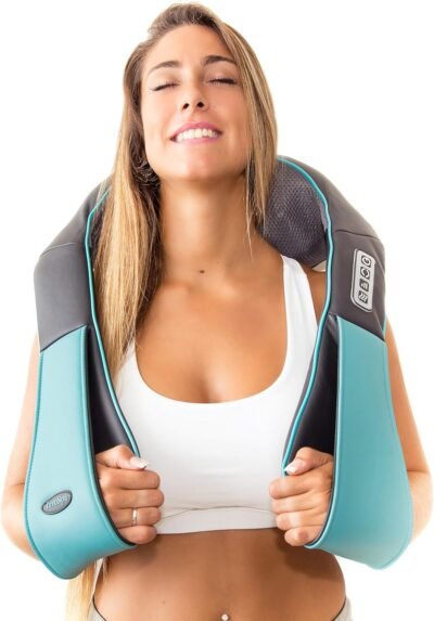 Shiatsu neck and back massager with heat