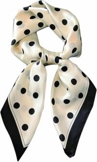 Silky scarf white and black