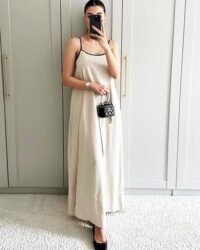 Spagetti dress flaxen