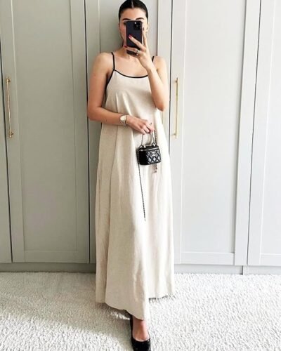 Spagetti dress flaxen