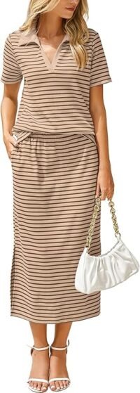 Summer short sleeve top and skirt