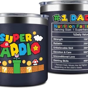 1. Super Daddio travel coffee mug tumbler
