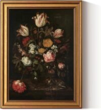 Vintage framed floral wall art