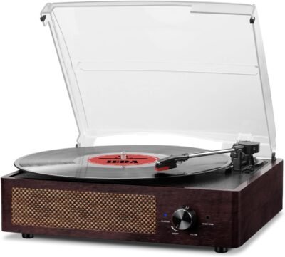 Vinyl record player turntable with built-in bluetooth and stereo speakers Vinyl record player turntable with built-in bluetooth and stereo speakers