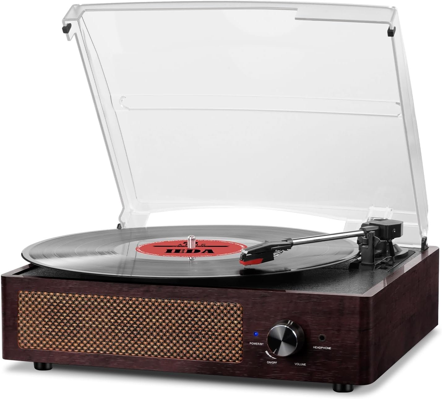 Vinyl record player turntable  with built-in bluetooth and stereo speakers - Image 1