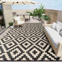 Waterproof outdoor rug, lightweight, foldable