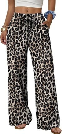 Wide palazzo elastic waist pants
