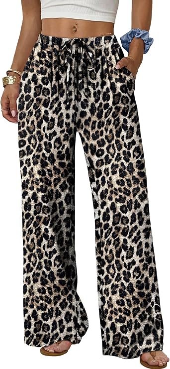 Wide palazzo elastic waist pants
