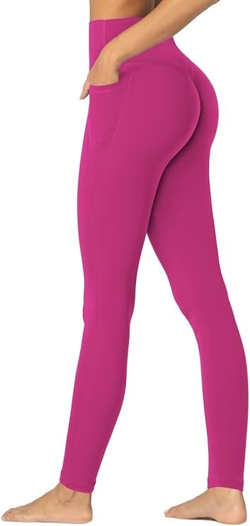 Yoga pants with invisible butt scrunch, no front seam with tummy control