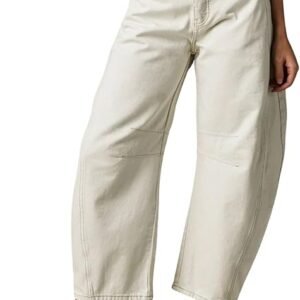 Stretchy Cropped Barrel Jeans