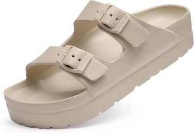 Goosecret platform sandals with arch support (nude)