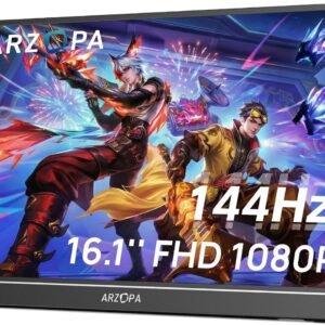 ARZOPA portable monitor with FHD kickstand, ultra slim, external second screen...