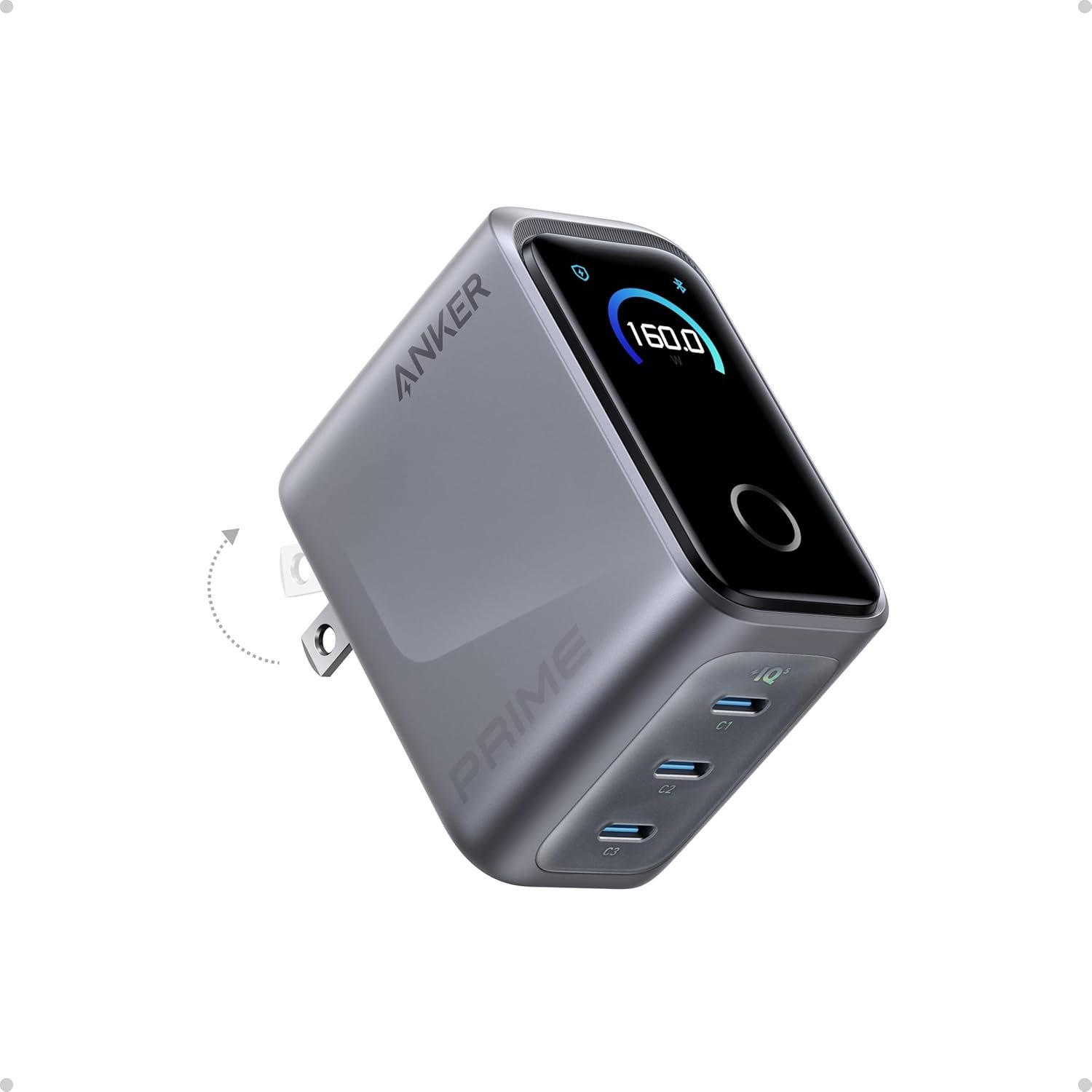 Anker Prime Charger GaN, smart display, touch control - Image 1