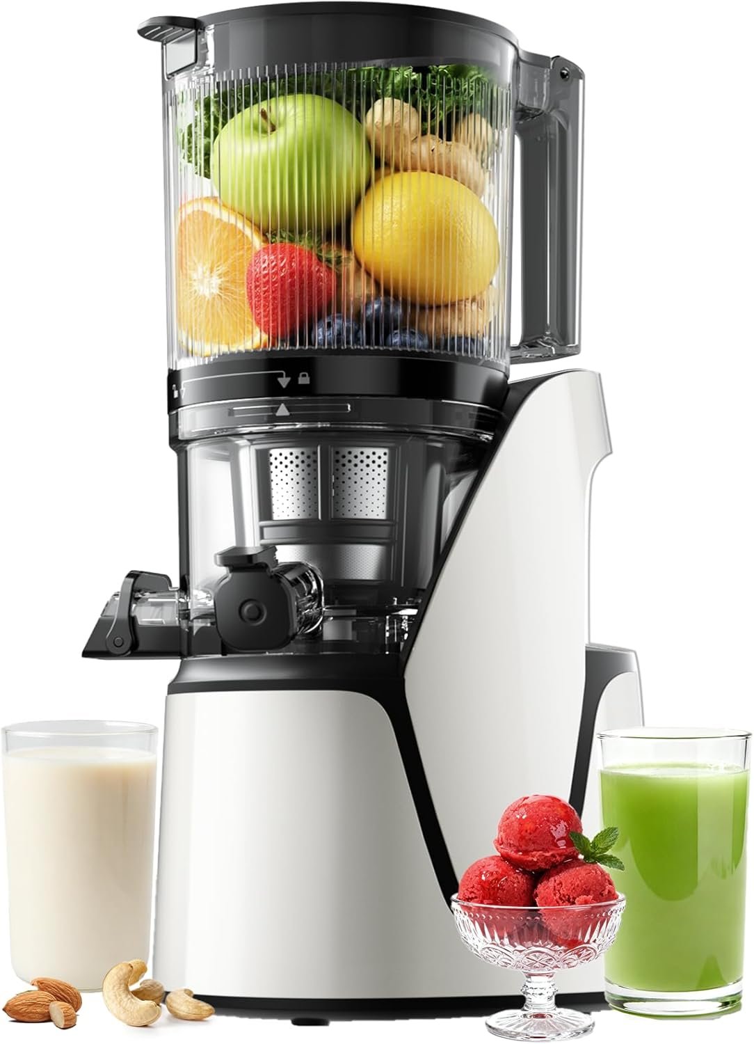 EanOruus Juicer 3 in 1 cold press juice, nut milk and sorbet - Image 1