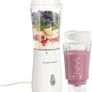 Hamilton Beach portable blender for shakes and smoothies, free travel cup and lid