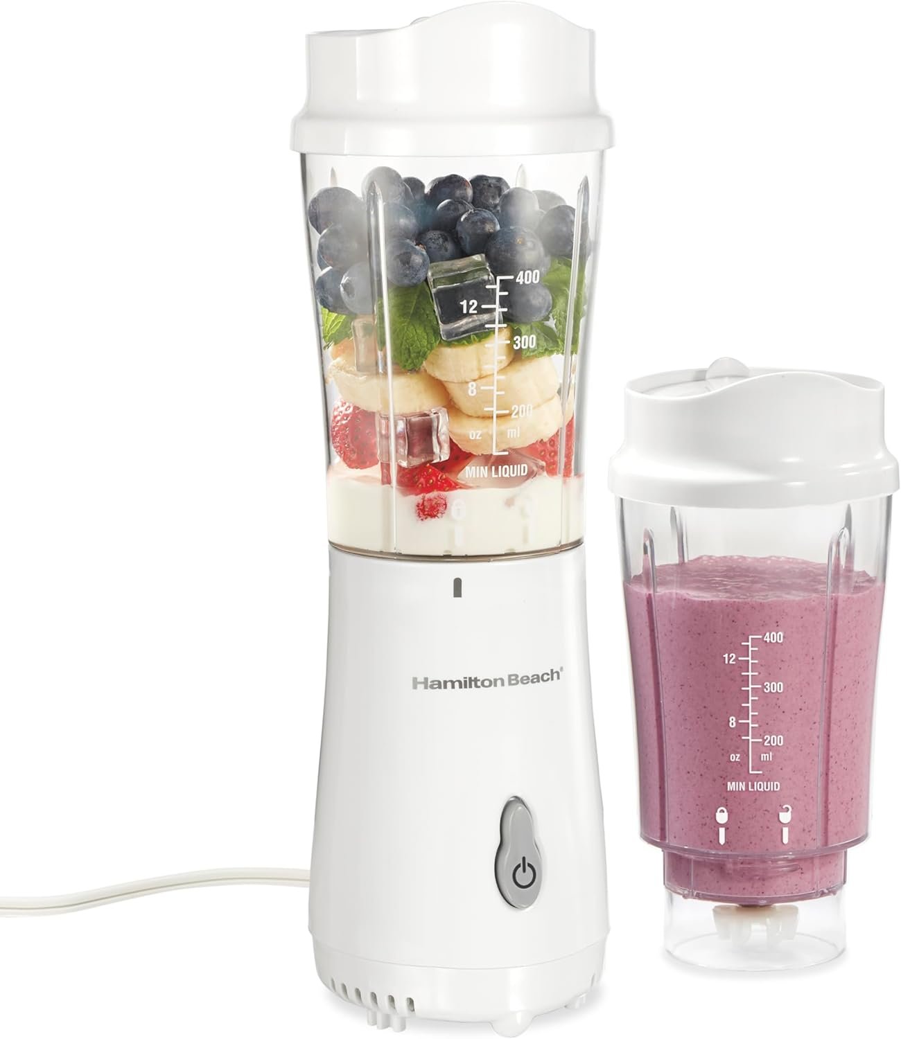 Hamilton Beach portable blender for shakes and smoothies, free travel cup and lid - Image 1