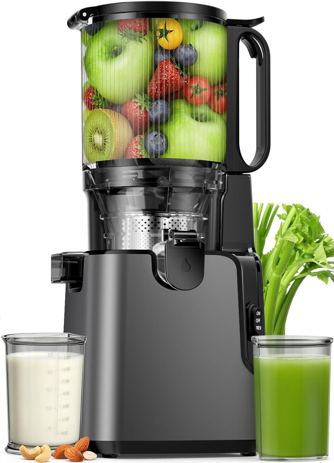 Juicer Machine with large chute, 2 in 1 cold press for veggies and fruits - Image 1