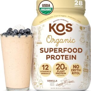 KOS vegan protein powder, organic erythritol free, keto