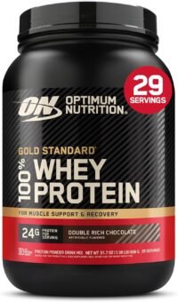 Optimum Nutrition Gold Standard 100% whey protein powder, double rich chocolate