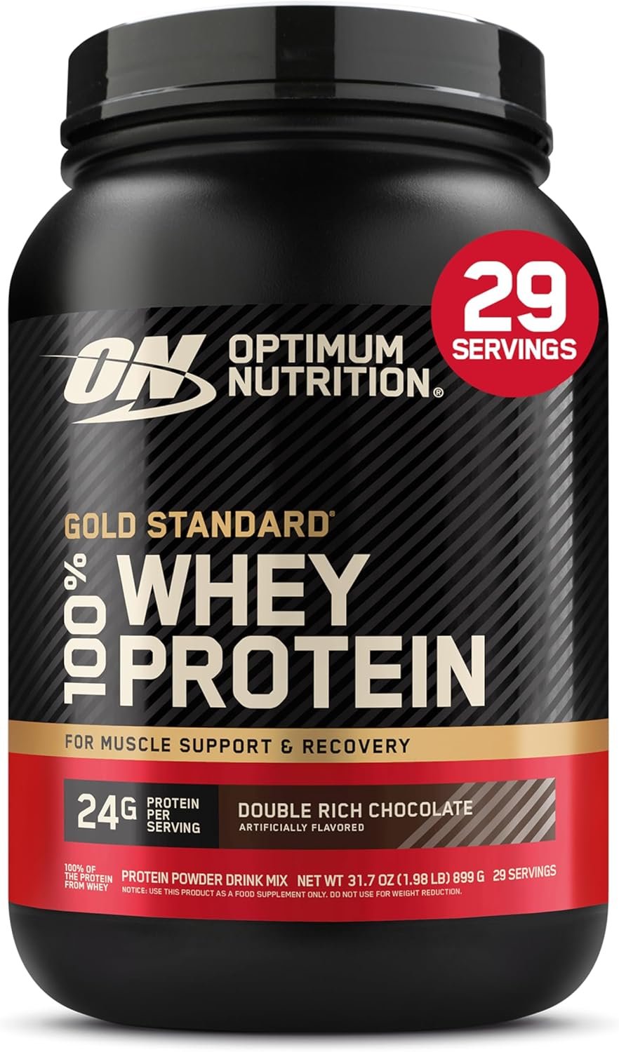 Optimum Nutrition Gold Standard 100% whey protein powder, double rich chocolate - Image 1