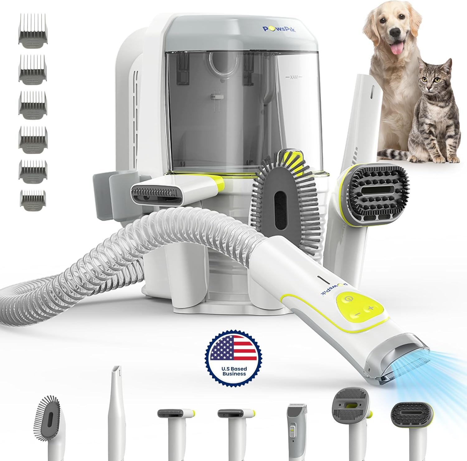 PAWSPIK professional grooming vacuum kit for dogs and cats - Image 1