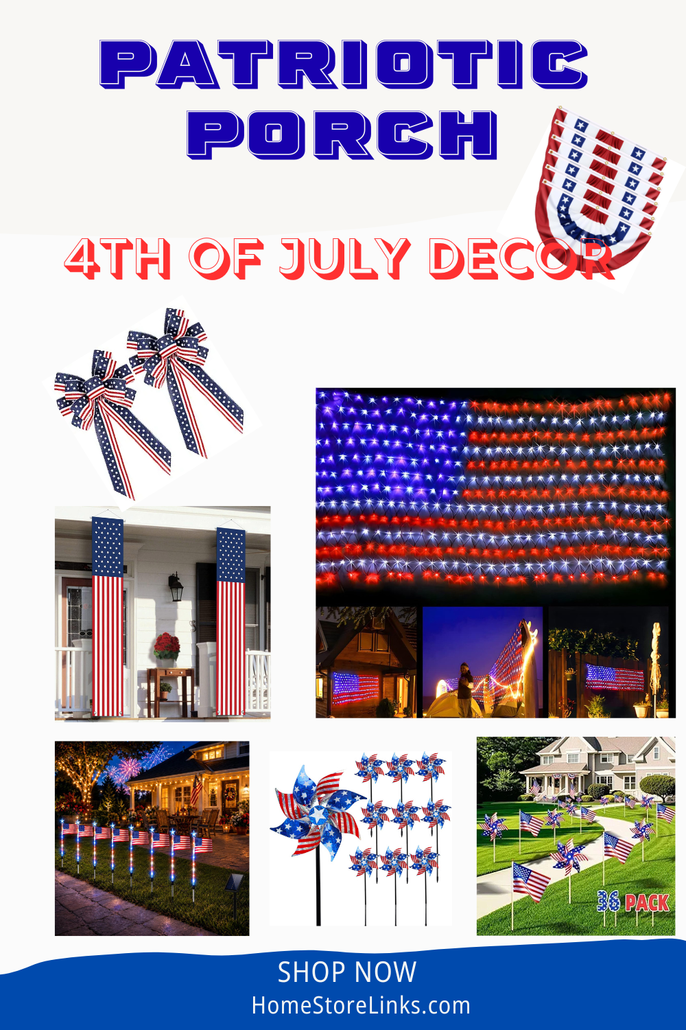 4th of July Porch Patriotic Outdoor Decor Ideas