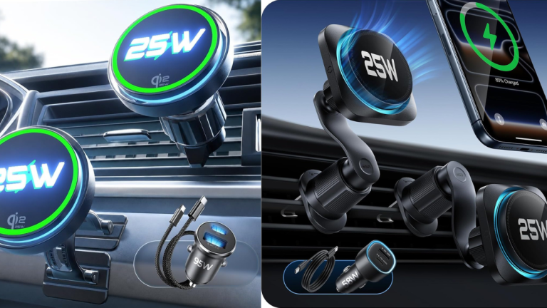A collection of cooling car phone mounts featuring the UGREEN Qi2.2 charger, ESR OmniLock with Cryoboost, LISEN mounts, Anker Prime, and Scosche MPQTRDV.